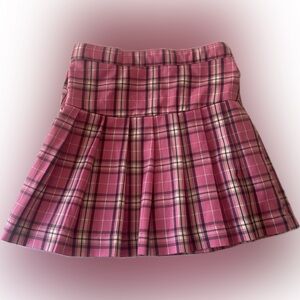 H&M Girls Pink Plaid Skirt-Size 7/8